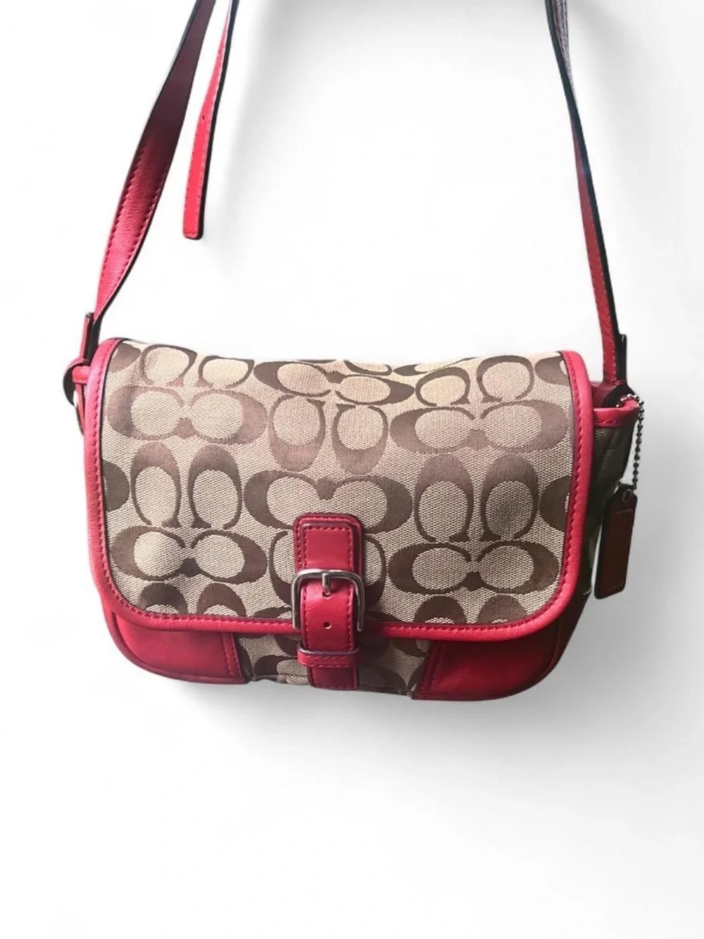 Coach compact buckle canvas